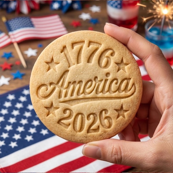 1776 2026 America Cookie Cutter Stamp, 250th Anniversary Cookie Stamp, Independence Day Gift, Patriotic Baking, 250th Anniversary Celebratio