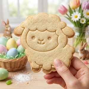 Cute Lamb Cookie Cutter and Stamp, Easter Sheep Cookie Cutter, Lamb Cookie Stamp