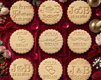 Custom Name Date Wedding Cookie Cutter Stamp Set, Personalized Fondant Cutter, Baking Tool, Cookie Stamp, Wedding Gifts, Baking Tool Wedding