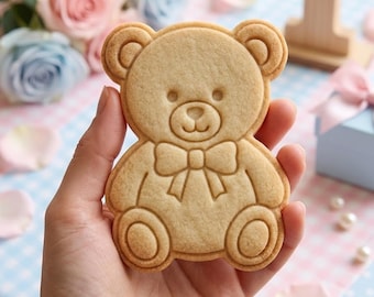Cute Bear Cookie Cutter Stamp, Baby Gift, Baby Shower Cutter, Custom Cookie Stamp, Birthday Baking, Happy Birthday, Birthday Cutter