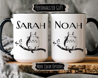 Personalized Inspired Totoro Mug, Ghibli Mug Gift, Cute Anime Party Mug, Art Gift for Anime Lovers Studio Fan Coffee or Tea, Anime Art Mug