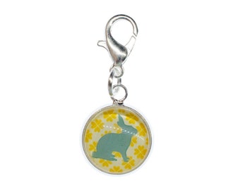 Blue Rabbit Charm For Bracelet Wristlet Dangle Miniblings Sitting Easter Bunny