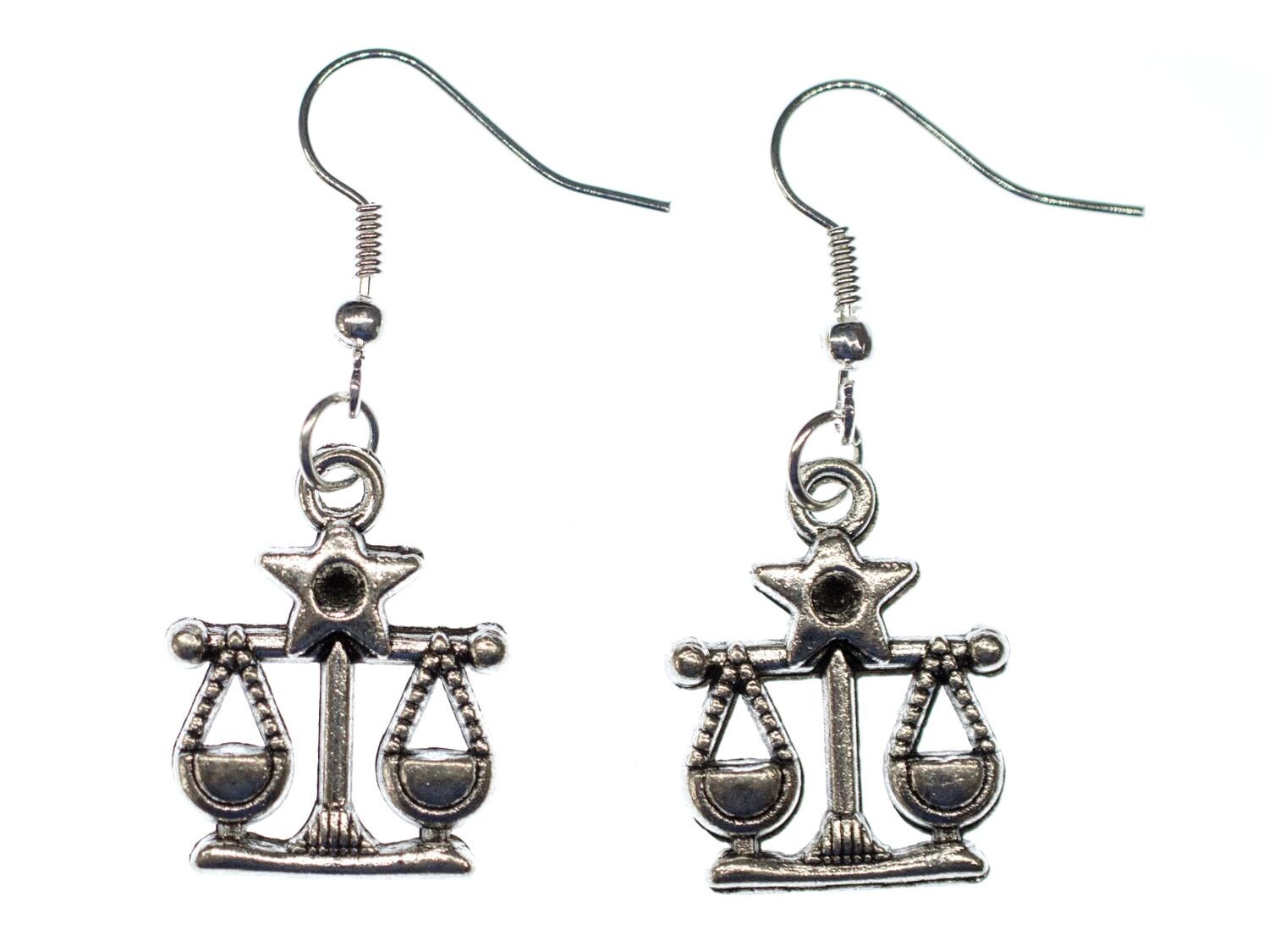 Libra Star Earrings Miniblings Scale 