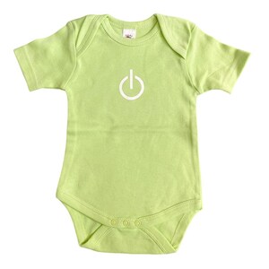 Baby Bodysuit Shortsleeve Miniblings Hand-Printed green On Off Button Size 68/74