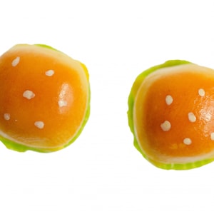 Hamburger Earrings Ear Studs Earstuds Miniblings Fast Food Cheeseburger Burgers