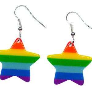 Rainbow Star Earrings Miniblings Earring Rain Pride Colours Colorful