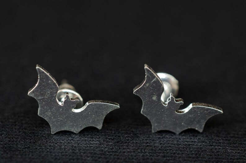 Boucles d'oreille chauve-sourischauve-souris vampire chauve-souris Versilbert image 2