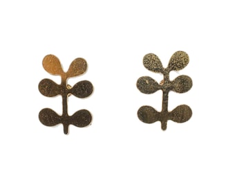 Leaf Earrings Miniblings Leaves Tree Nature Plant Ear Studs Plugs