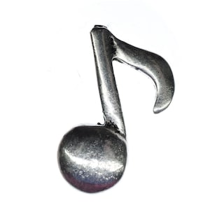 Eighth Note Brooch Miniblings Pin Badge Button Music Musician Piano 22Mm Silver