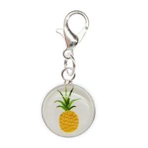 Pin Badge Pineapple Charm Pendant Miniblings Fruit Cabochon Fruits Summer Silver