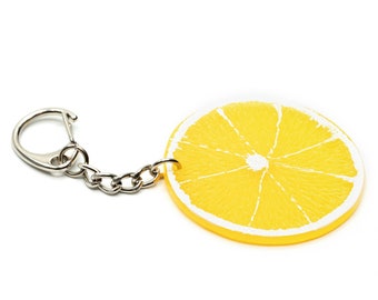 Porte-clés tranche de citron pendentif boisson aux fruits citron tranche de fruit