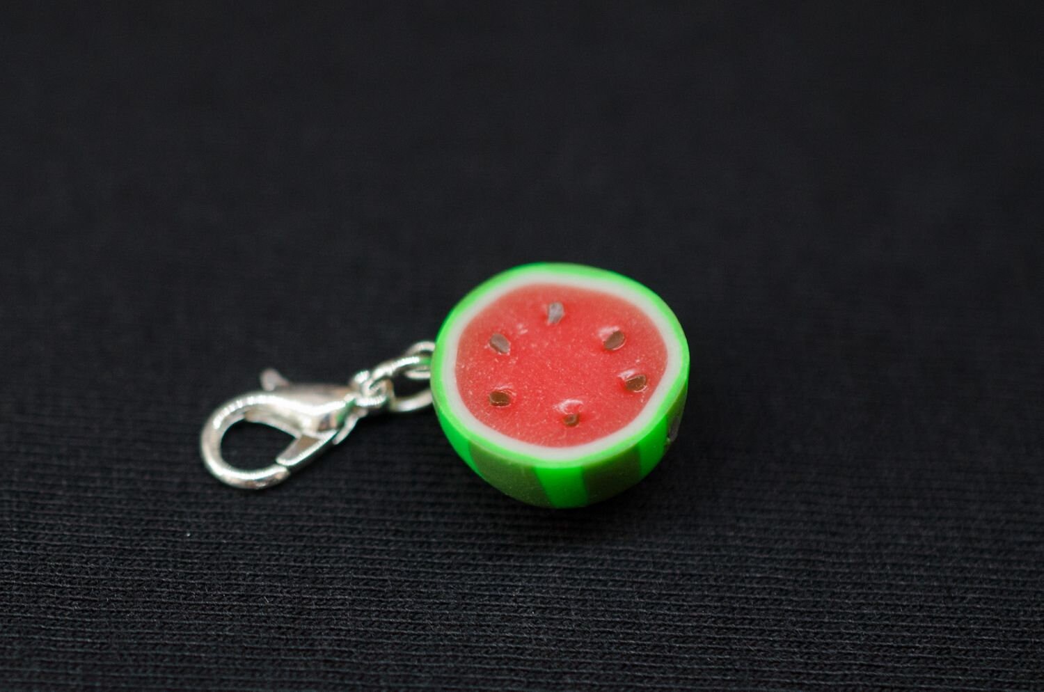 Pendentif Pastèque En Résine Pour Téléphone Ou Porte-clés - Fait Main, 15 Mm, Rouge Et Vert - 2