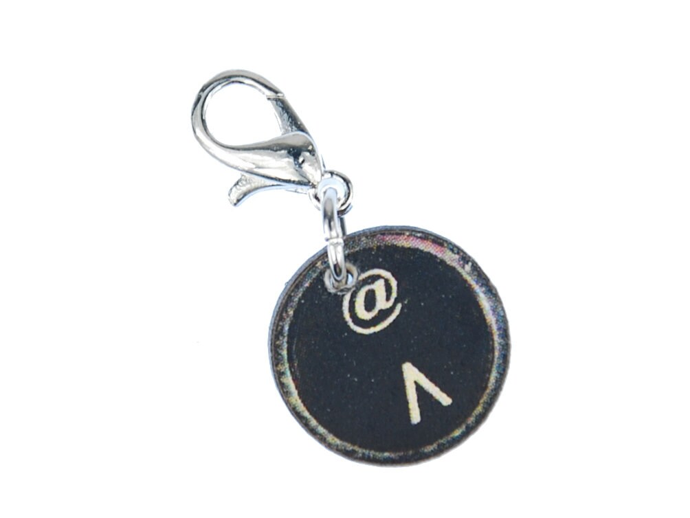 Circumflex At Sign Charm Pendant Miniblings Typewriter Keys Wood