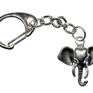Elephant Head Keychain Miniblings Zoo Animal Big Five Safari
