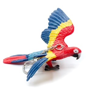 Macaw Parrot Key Ring Chain Miniblings Kids Children Red Bird Wild Pet