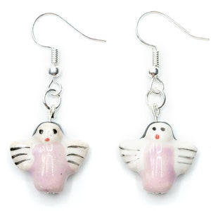 Angel earrings Miniblings angel Christmas ceramic purple white