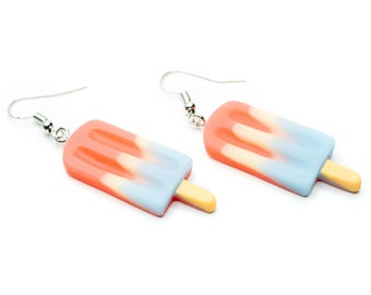 Ice lolly earrings Miniblings pendant sorbet on a stick Popsicle pink-beige-blue