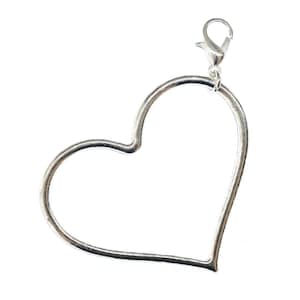 Heart Charm Pendant Miniblings For Bracelet Wristlet Hearts Love Silver Outline