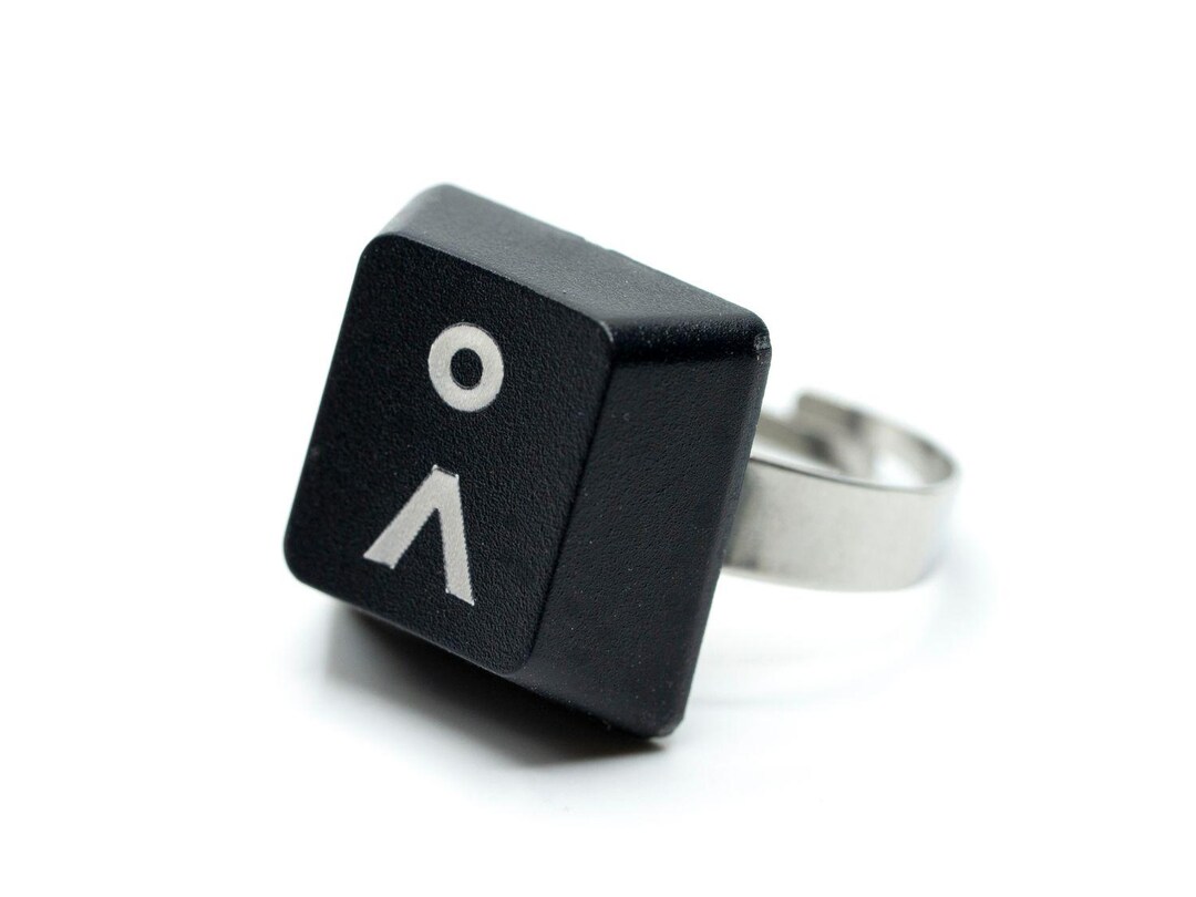 Keyboard Ring CARET Miniblings Key Keyboard PC Character Computer Black ...