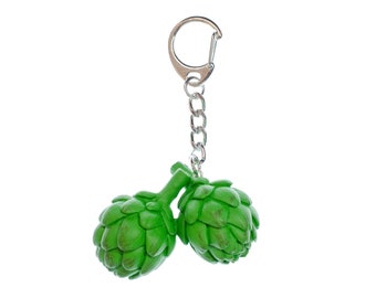 Artichoke キーホルダー Artichoke Keychain, Artichoke Key Ring, Initial Keychain