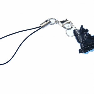 Inline Skates Roller Skates Mobile Cell Phone Charm Pendant Miniblings Black Blue