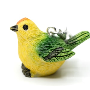 Budgie Charm Miniblings Parakeet Parrot Bird Resin Yellow Green Wings