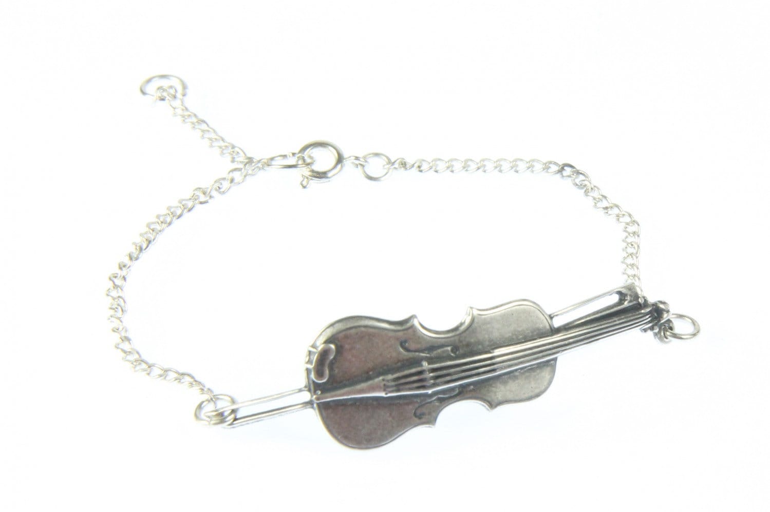 Violin Bow Earrings - Silver Plated, Plastic Pendant, 35mm Length, Music-Themed Jewelry Gift