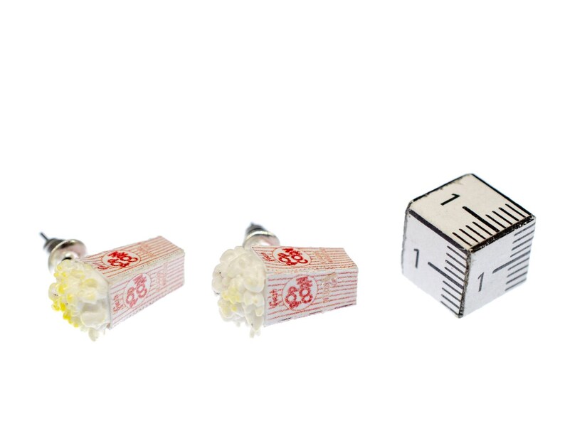 Popcorn Ear Studs Earrings Miniblings Plug Polymer Clay Cinema Etsy