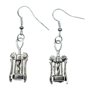 Corkscrew Earrings Miniblings Red Wine Metal Wineglass Bottles Cork