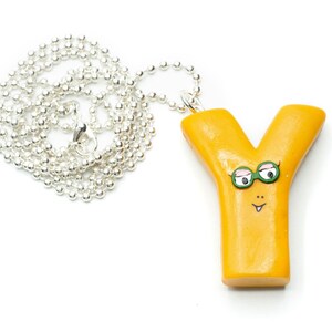 Y collier Barbapapa 80cm Miniblings lettre pendentif initiale Barbamama jaune