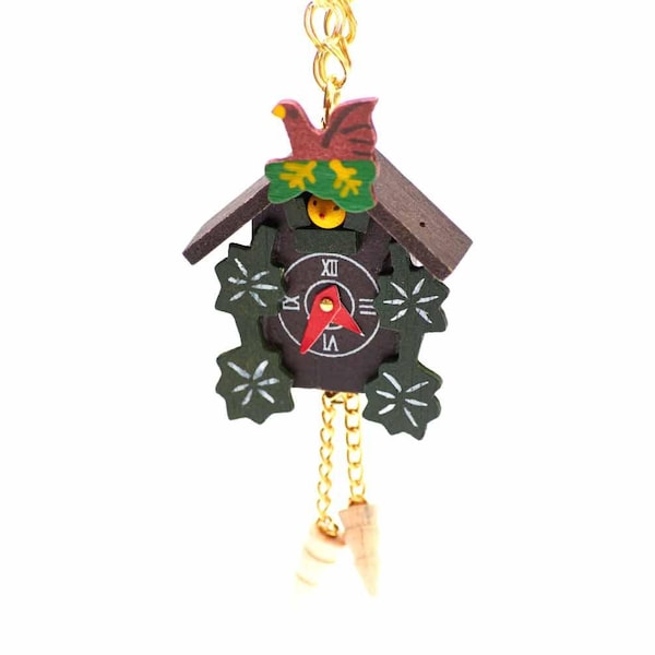 Kuckucksuhr Bling Bling Uhr Kette Halskette Miniblings 80cm Schwarzwald Holz