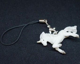 Unicorn Mobile Cell Phone Charm Pendant Miniblings Fairy Tale Myth Fantasy White