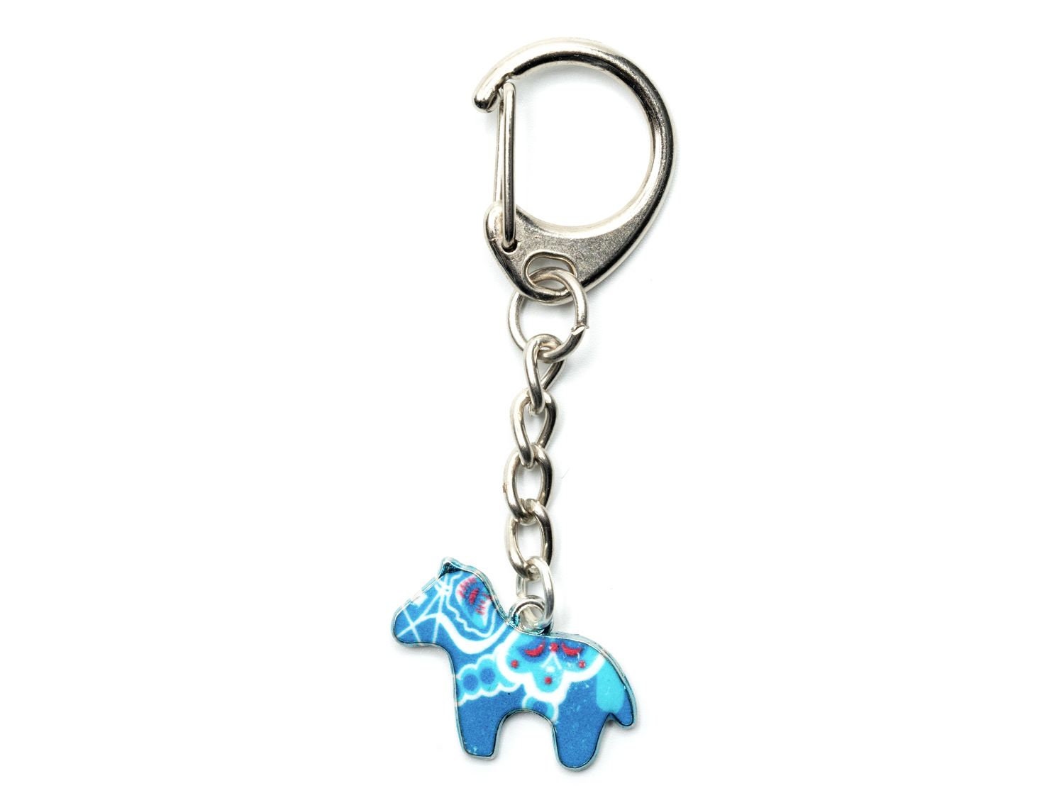 Dala Horse Key Rings Pendant Key Ring Christmas Blue Enamel Etsy Canada