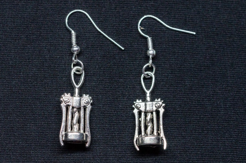 Corkscrew Earrings Miniblings Red Wine Metal Wineglass Bottles Etsy