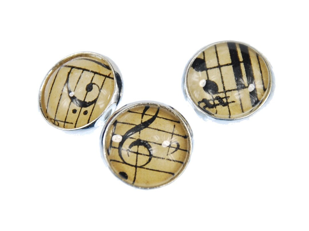 3X Music Notes Buttons Miniblings Button Treble Clef Violin Beethoven ...