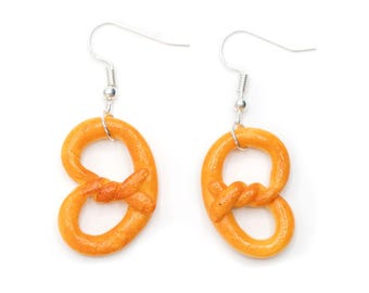 Pendientes de pretzel, miniblings de pretzel del Oktoberfest, pretzels bávaros, hechos a mano