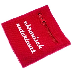 Cinta para el sudor con cartera con cremallera Miniblings crónicamente underdanced rojo