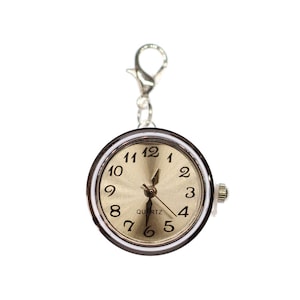 Real Watch Charm Pendant Miniblings Clock Wristwatch Time Snap-Button White