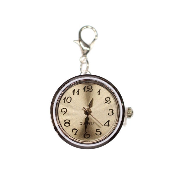 Charm horloge Marche Miniblings Charms Bouton poignet BLANC