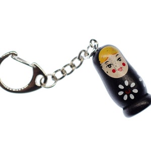 Babuschka Matryoshka Miniblings Doll Russia Wood Black