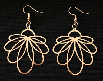 Ornament Earrings Miniblings Floral Plant Palm Leaf Rosegold Rose Gold