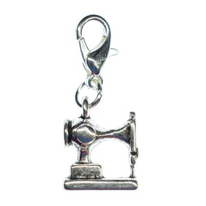 Sewing Machine Charm Pendant Hobby Miniblings Sewer Seamstress Silver Mini