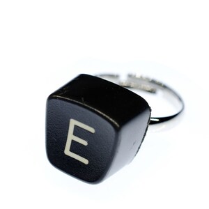Initial Letter Ring E Name Vintage Typewriter Keys Miniblings Upcycling Angular E