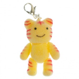 Tiger Charm Pendant Miniblings Cartoon Character Pet Cat Velvety Flock Yellow