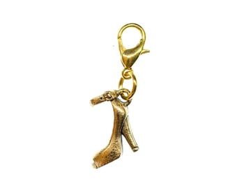 Pumps Charm Pendant For Bracelet Wristlet Miniblings Heels Ladies Shoes Golden