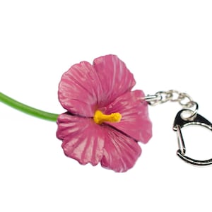 Hibiscus Key Ring Chain Miniblings Flower Flowers 58Mm Pink