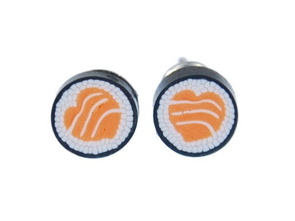 Orecchini A Sushi Miniblings | Gioielli Fatti A Mano In Polimero | Design Maki E Pesce | 6mm | Allegri E Ipoallergenici | Da Berlino