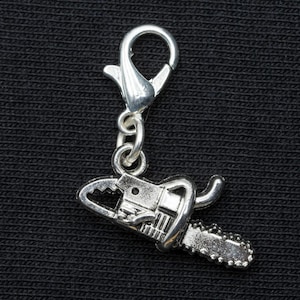 Chainsaw Charm Miniblings pendant chainsaw saw tool tree saw silver