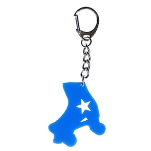 Roller Skate Key Ring Chain Blue Inline Skates Inliner Roller Rollerskate