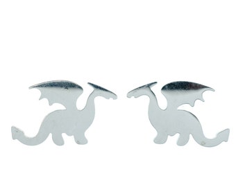 Boucles d'oreilles Dragon Boucles d'oreilles Miniblings Plug Dragon Fantasy Knight Argent